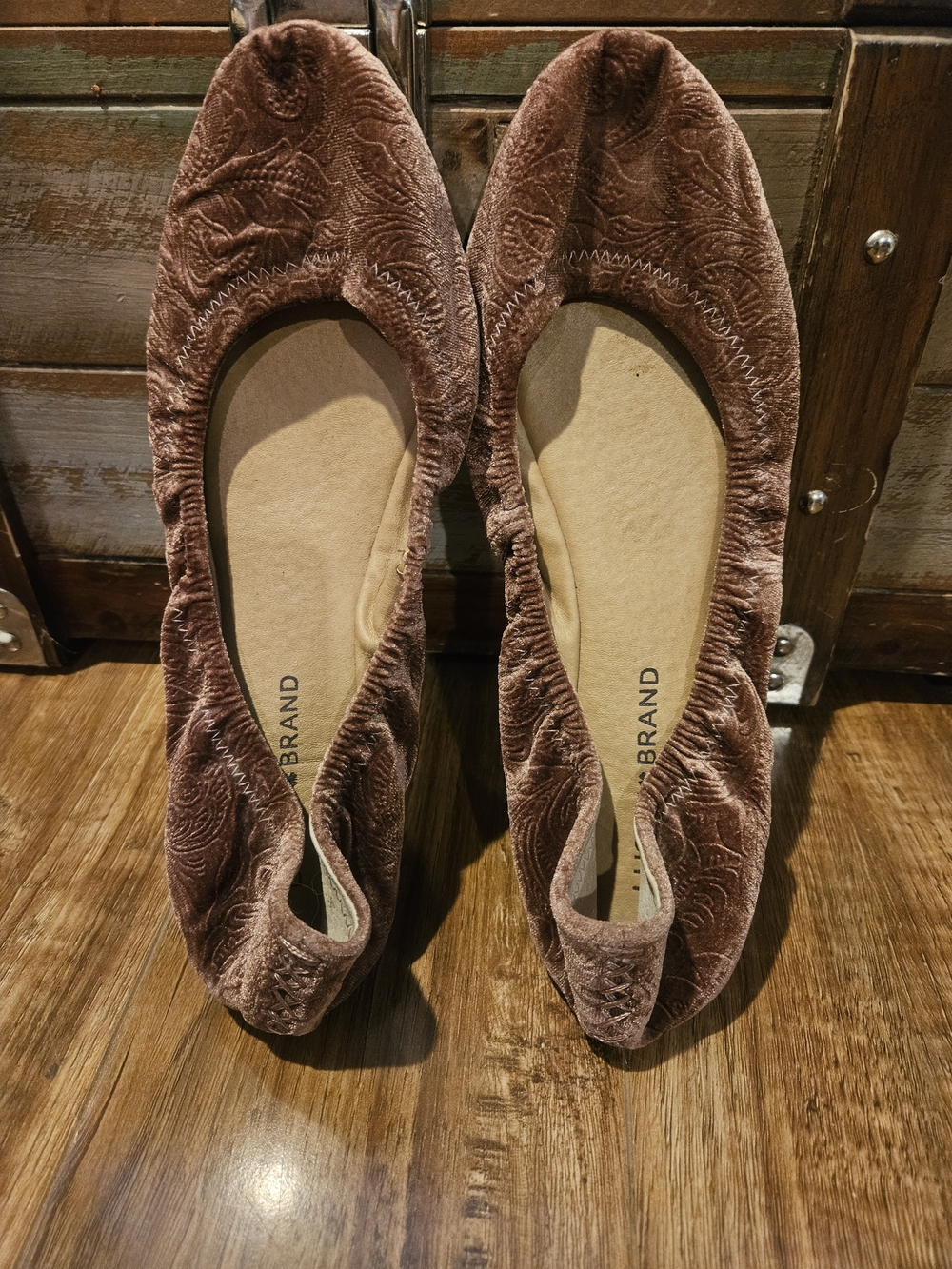 Lucky Brand Velvet Paisley Ballet Flats in Rose
